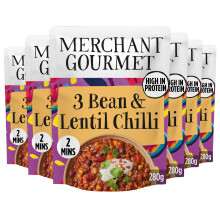 Merchant Gourmet Ready-to-Eat 3-Bean & Lentil Chilli with Chipotle & Smoked Papr