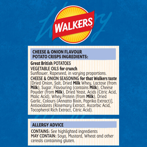 Walkers Walkers Cheese & Onion Crisps Grab Bag 45g 2