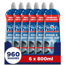 Finish Dishwasher Rinse & Shine Aid, Fresh, 4.2L (800ml x 6 pck), Ultimate Clean