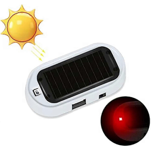 (red light) Universal LED Car Anti-Theft Warning Light with Solar Analog and Induction Features for Vehicle Modification 1