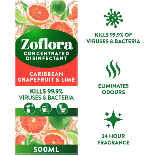 Zoflora Zoflora Caribbean Grapefruit & Lime Bundle - Power Bathroom Cleaner, 1 x 800ml, 2