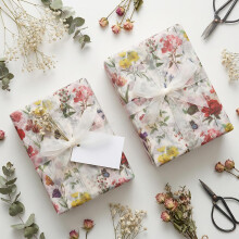 woric 50 Sheets Floral Tissue Paper, 50 * 35cm Retro Wildflower Tissue Paper Gift Wrapping Tissue Paper Sheets for Packaging Wedding Tea Party Birthd