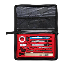 (23 piece set) School Geometry Tool Set, Including Metal Geometry Compass, Divider, Set Square, Pencils, Eraser, Sharpener, Storage Bag Multicolor