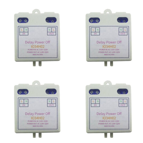 4X AC 120V 220V  Delay Relay Power  Delay OFF  1-480Min Adjustable Delay Power OFF Automation Controller