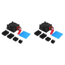 2X Dissipation Thermique Active Du Ventilateur de Refroidissement Orange Pi 5 avec Coussinets Thermiques pour Carte 5