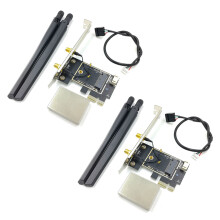 2X NGFF M2 Wireless Card to PCI-E Pcie Desktop Converter Adapter with 4 AC Antenna for AX200 9260AC