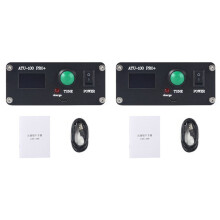 2X ATU-100 Pro+ 1,8-55 MHz Tuner D'Antenne Automatique Multifonction Pratique 0,96 Pouces Fini Rechargeable avec Étui
