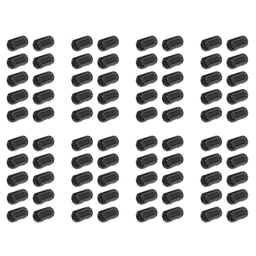 80 Pcs Movable 7mm Inner Diameter Black Ferrite Core Ring Cable Clip