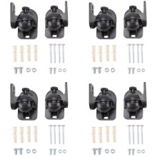 Universal Rotatable Speaker Wall Mount Stand Bracket 4 Pair Black