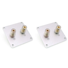 2X 2-Bit Audio Speaker Terminal Square Copper Binding Post Loudspeaker Box Wiring Terminal Board 80x80mm Accessories