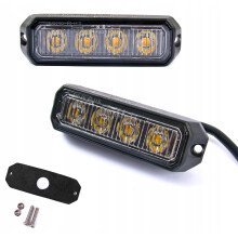 4 LED-ADVARSELSLAMPE STROBE VEJHJÆLP BLINKLYS BORTSLAG BJÆRINGSLASTBIL