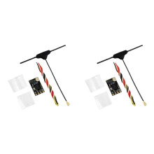 2X Récepteur ELRS 2,4 GHz Récepteur ExpressLRS avec Prise en Charge D'Antenne de Type T Mise à Niveau Wifi pour Drone FPV RC