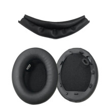 Replacement PU Earpads & Headband Cover for WH-1000XM4 Comfortable Headphone Cushions Black