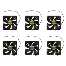 6X Ventilateur Axial en Plastique Noir Carre 90 X 90 X 25mm 12V 0.25A