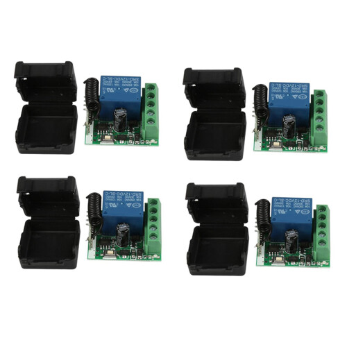 4X  12V 1CH 433MHz Universal Wireless Remote Control  RF Relay Receiver 433 MHz Transmitter Button Module DIY