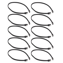 10Pcs 50CM 3.0 III SATA3 7Pin Data Cable 6Gb/S SSD Cables HDD Hard Disk Data Cord Premium Version(Black)
