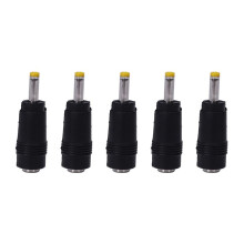 5X Gele Punt 4,0x1,7 mm Mannelijke Stekker Naar 5,5x2,1 mm Vrouwelijke Jack -Voedingsconnector Zwart