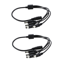 2X 1 to 4 Power 4-Port Splitter Adapter Adaptor Cable CCTV Camera