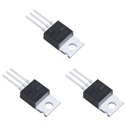 3X 100V 9,7A N-Channel Power Pulled IR MOSFET Transistor IRF520