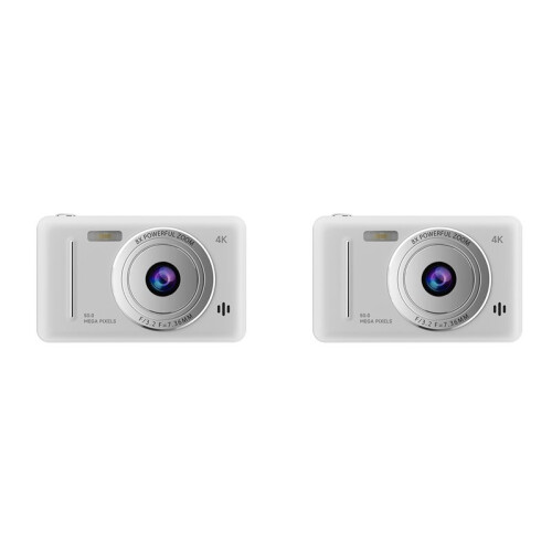 2X 4K Digital Camera Retro CCD Camera Entry-Level Camera Dual Camera Flash 50 Million Pixels Auto Focus Camera,B