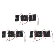 15 Pcs 2 X 1.5V AA Battery Holder Case Box Black W Wire Leads