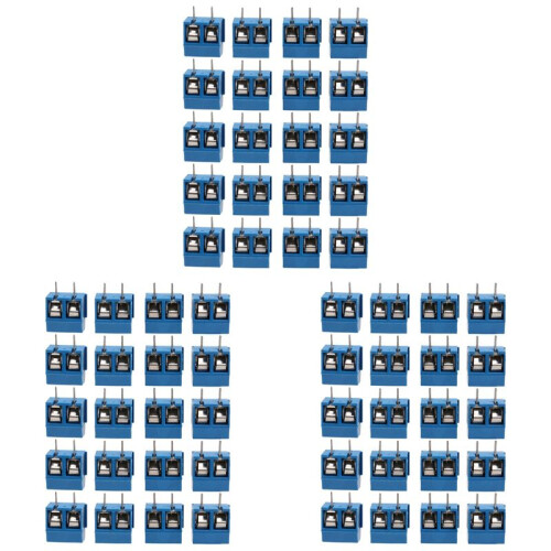 2-Pin Screw Terminal Block Connector 5.08mm Pitch Panel PCB Mount, 60Pcs