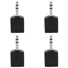 4X Mono 6,35mm Spina Maschio A Doppio 6,35 mm Zoccolo Femmina del Connettore del Divisore Adapter
