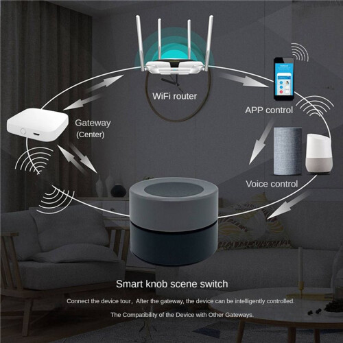 2X Tuya ZigBee  Knob  Wireless Scene  Button Controller Battery Powered Automation  Life App 2