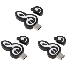 3X USB 2.0-Stick Leuke Cartoon Memory Stick Muzieknoten Symbool USB 2.0-Geheugen Externe USB-Flashdrive Memory Stick 4GB