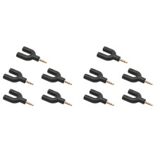 10X U Type Adapter Dubbele 3,5 mm Hoofdtelefoonstekker Audiokabels Splitter Microfoon 2 in 1 Draaibare Connector voor Android