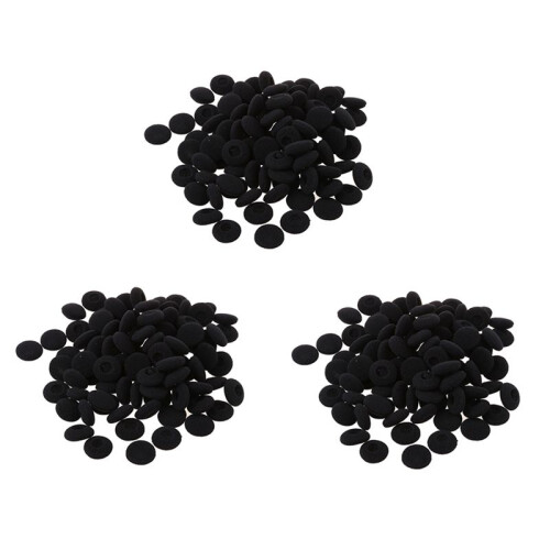 Fasdga 300 Pcs Black Sponge Earbud Headphone Cap Ear Pads Cover Replacement