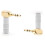 4pcs 3.5mm L Shape Jack Gold Plated 90 Degree Angle Audio Connector Audio Plug Silver 5