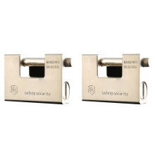 2X Hochleistungs-Panzervorhängeschloss, Sicherheitsschloss für Container und Lager, 8 Schlüssel, 94 mm