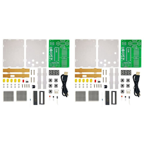 2X DIY Pixel Game Maker Kit Electronics DIY Soldering Project Practice Solder Learning Assembly with Shell 1