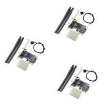 3X Placa Sem Fio Ngff M2 para Adaptador de Conversor Pcie Pcie Desktop com 6 Antenas Ac para AX200 9260AC 8265NGW