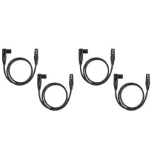 4 Pack Right Angle XLR Cable, Male to Straight Female 1FT, 90 Degree Mic Cord for Mixer, Studio, Podcast