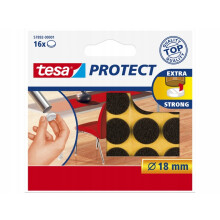 TESA Runde filtpuder til stole, borde, vaskemaskiner, møbler, brune, 18 mm