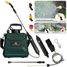 (Turquoise Green, 5L) Batterijsproeier van 1,35 gal/5 liter (groen, blauw, wit).Ingebouwde 1200Ma lithiumbatterij en USB-oplaadhandvat