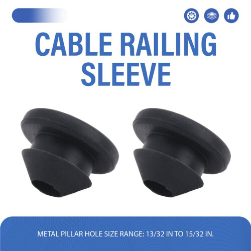 100PCS Cable Railing Rubber Grommets for 1/8Inch 5/32Inch 3/16Inch Cable for Metal Cable Railing Posts,Cable Railing Kit 1