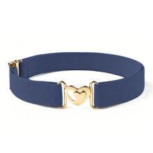 (Navy Color) 1 cinturón elástico, cinturón ajustable, cintura cómoda elástica Flexible, cinturón en forma de corazón para niños,