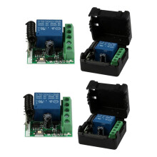 2X 12V 1CH 433MHz Universeller drahtloser Fernsteuerungsschalter -Relaisempfaenger 433 MHz Sender Knopfmodul Diy