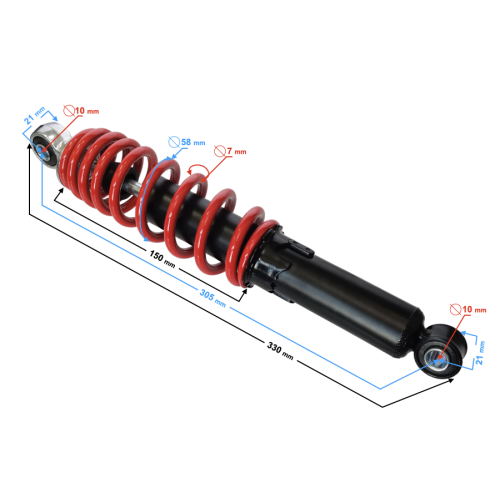 ATV 110 støddæmper 30cm/7mm