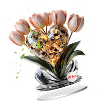 (style F) Decoration Ornamentative Acrylic Crystal Mini Vase Crystal Flower Figure For Tabletop BookshevesHome Decoration Multicolor