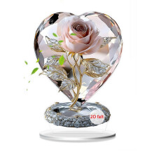 (style C) Decoration Ornamentative Acrylic Crystal Mini Vase Crystal Flower Figure For Tabletop BookshevesHome Decoration Multicolor