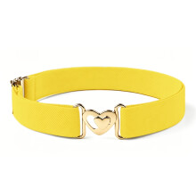 (Yellow) Ceinture élastique réglable, ceinture élastique Flexible et confortable, ceinture en forme de cœur pour enfants,