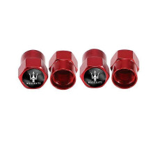 (B Red) 4Pcs Car Tyre Air Stems Caps Metal Dust Proof Covers For Maserati Ghibli MC20 GranTurismo GranCabrio Quattroporte Levante Coupe MAISI