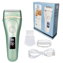 (Green) Dames elektrisch scheerapparaat, USB oplaadbare multifunctionele lichaamshaartrimmer, Dames bikinitrimmer elektrisch