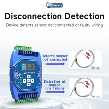 6 Way Temperature Acquisition Module Type K Modbus Thermocouple Input RS485 Ethernet Gateway Watchdog DNS Industrial