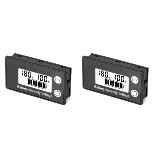2X LCD Liquid Crystal 8-100V Voltmeter Battery Car Power Detection Digital Lithium Battery Capacity Display Module,A
