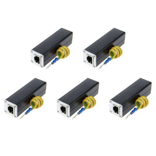 5X Semoic RJ45 Plug Ethernet Network Protector de SobretensióN Thunder Arrester 100MHz 1